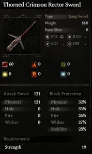 Thorned Crimson Rector Sword in Lords of the Fallen. (Image via CI Games)